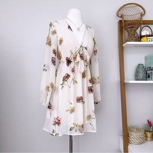 Floral Cream Mini Dress